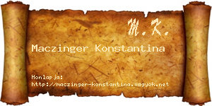 Maczinger Konstantina névjegykártya